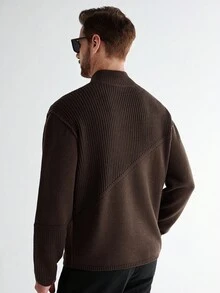 Manfinity CityGents Men's Casual Solid Color Long Sleeve Sweater, Suitable For Everyday Wear, Old Money , Fall Winter