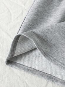 SHEIN 少女休闲舒适刺绣卫衣，秋冬季百搭单品 - 灰色 - 查看 7