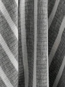 Elamini Áo thun cổ tròn tay dài ôm sát, vải sọc đen trắng, không cổ, khóa kéo nửa, cài nút, thiết kế tối giản, phong cách đường phố thường ngày, trang phục cổ điển, đa năng cho phụ nữ vào mùa xuân/thu - Xám - Xem 8