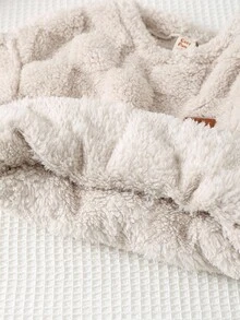 Cozy Pixies 2 件套男童休闲复古风格厚羊毛圆领长袖运动衫和松紧腰裤，2 件套服装