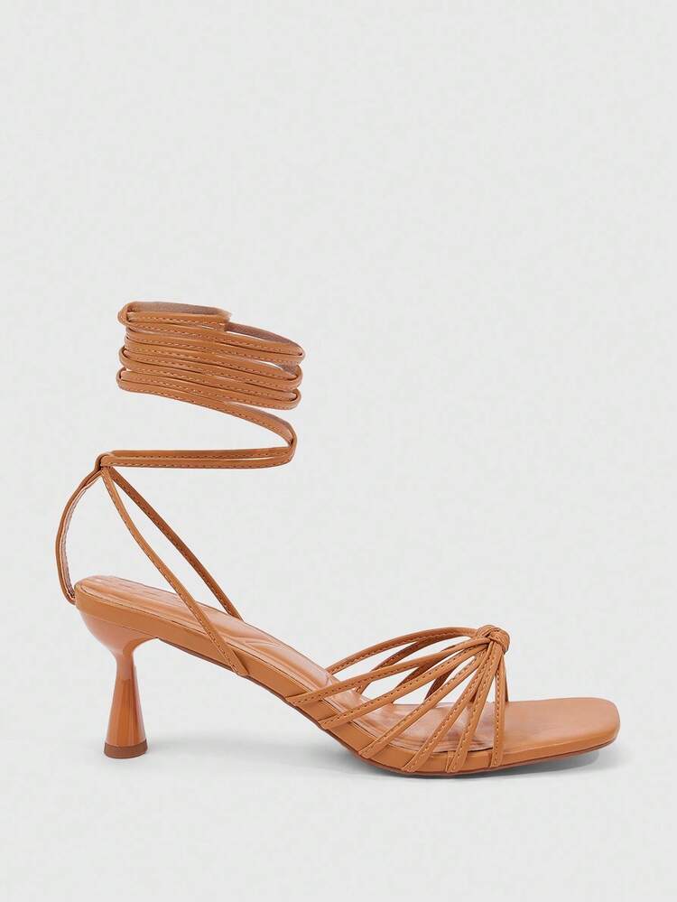 CUCCOO SZL Women's Square Toe Strappy High Heel Sandals, Sexy Party Dress Shoes