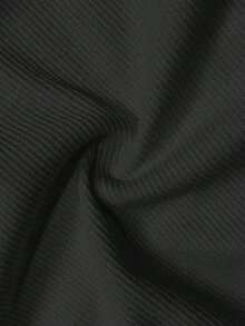 Slaydiva 大码休闲百搭白色修身深U领长袖T恤-C - 深灰色 - 查看 6