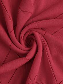 SHEIN BIZwear 春夏新款绿色 Polo 领菱形针织设计女士长袖套头毛衣，时尚优雅，适合都市通勤、日常穿着，浪漫的 90 年代复古风，也适合圣诞节、新年、情人节、派对、海滩、毕业典礼、时尚、节日、假日、婚礼宾客、早午餐、机场等多种场合。 - 紅色 - 查看 8