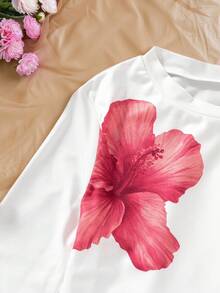 Tween Girls' Casual Floral Print Long Sleeve T-Shirt, Autumn Fall Winter