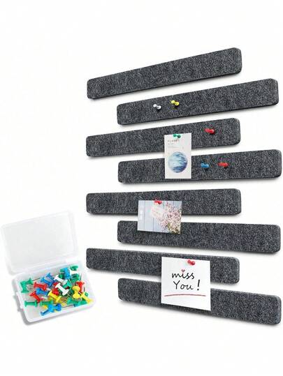 5pcs/Set 40pcs Pushpins, Self-Adhesive Cork Board Strips, Wall Felt Board, Note Pads Sticky Board, Home, Office, Classroom, Party, Christmas, Holiday, Gift, Photo Display, Message Board, Memo, Decor, Bulletin Board, Wall Decor, Study Area, Work Plan, DIY Craft, Meeting Notes, Family Messages, Office Storage, Student Supplies, Teacher Tools, Creative Gift, Cork Wall Board, Self-Stick Bulletin Board, Memo Pad Board, Multi-Function Display Board,School Supplies,Back To School