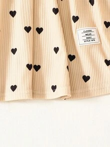 3pcs Set: Young Girl Solid Color Fitted Casual Dress With Flutter Sleeve Fall Winter - Black - View 6