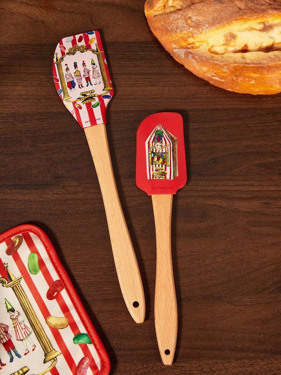HARRY POTTER X SHEIN 2 Pcs Silicone Scraper Baking Tools Long Handle Spatula Cream Cake Christmas,Gift Ideas - Multicolor - View 1