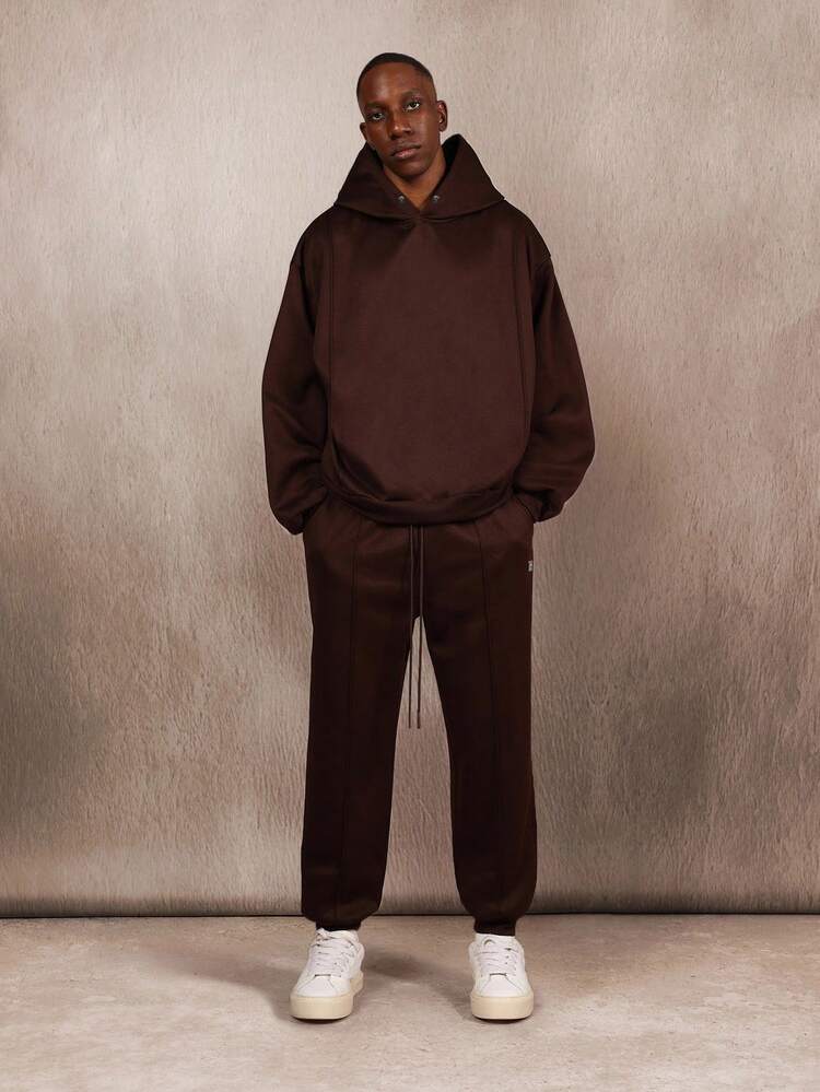 Essential – Oversize-Kapuzensweatshirt mit Jogginghose und Biesendetail