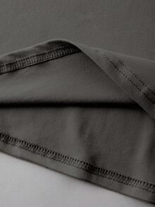 EMERY ROSE Plus Size Women Letter Print Round Neck Short Sleeve Casual Loose T-Shirt