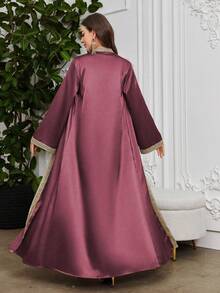 Al Najma 女士水溶性蕾丝拼布连衣裙和时尚长袍 Abaya 外套，适合休闲/节日/聚会/旅行