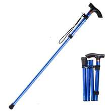 1pc Aluminum Alloy Retractable Trekking Pole, Foldable Hiking Stick With Anti-Slip Grip, Elderly Walking Belt