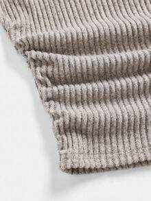 SHEIN Girlism Teen Girls Crew Neck Ruched Waist Long Sleeve T-Shirt And Loose Fit Pants Set - Apricot - View 6