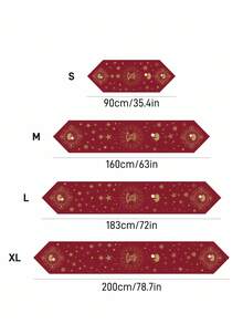 HARRY POTTER X SHEIN 1pc Thickened Non-Slip All-Over Print Table Runner, Holiday Red Table Runner, Fits Various Table Lengths 90/160/183/200cm,Christmas