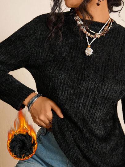 SHEIN LUNE Plus Size Women Mesh Trim Long Sleeve Blouse, Minimalist & Fashionable, Suitable For Summer Summer For Women Spring For Women Fall For Women Fall Tops Women Winter Tops Women Business Casual Women Sweaters Elegant Women's Blouses Chic Blouses For Women Hic Autumn Female Country Look Going Out Tops Going Out Winter