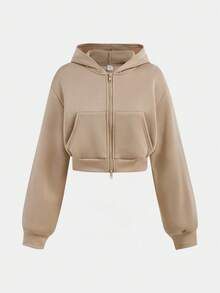 SHEIN Girlism TEENGIRL Gray Hooded Two Pieces Set, Zip-Up Hoodie And Relaxed Fit Pants, Collegiate Style Outfit, Suitable For Back To School, Street Wear Set Outfit For Women Girld Outfit Set Beige Clothes For Teen Girls Full Outfit Set Clothes Set Baige Clothes For Teen Girls
