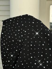 GalTyme EZwear Plus Size Casual Rhinestone Embellished Casual Elegant Vacation Work/Office Brunch Fairycore Comfortable Concert Women White Shiny Tank Top,Club Sexy Top Fashionable For Everyday Wear Summer /Spring