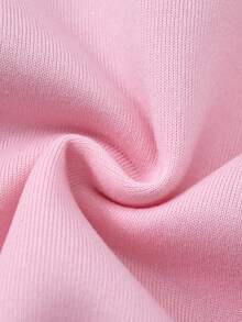 SHEIN X Care Bears Tween Girl 卡通粉色彩虹熊刺绣落肩宽松拉链连帽卫衣，粉色，秋冬