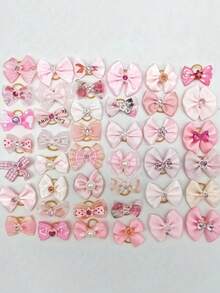 20pcs Random Style Pink Pet Rubber Band Hair Accessories, Bow Pet Princess Style Headgear, Suitable For Taking Care Of Pet Hair That Is Too Long, Pet Decorative Headgear, The Best Birthday Gift For Pets, Pet Products, Pet Accessories, Pet Hair Accessories