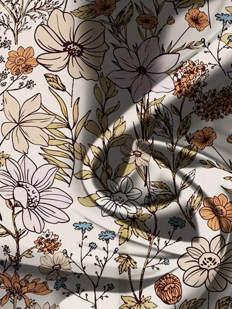 Women's Floral Print V-Neck Cap Sleeve Casual Blouse, Suitable For Summer Boho Blouses Floral Blouse Women Boho Shirts Women Women Summer Blouses Women Floral Tops New Year Party