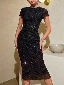 Lavishia 女士时尚印花短袖连衣裙，春夏 - 彩色 - 查看 5