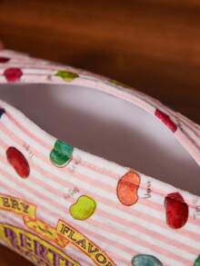 HARRY POTTER X SHEIN 1 Hộp Khăn Giấy Hình Kẹo Ngộ Ngộ, Bao Bì Kẹo Jelly Beans, Chất Liệu Nhung Mềm Mại, Hình Kẹo, Phù Hợp Với Khăn Giấy Hình Vuông, Có Thể Để Trong Phòng Khách, Văn Phòng, Xe Hơi, Quà Tặng Giáng Sinh, Ý Tưởng Quà Tặng - Màu Hồng baby - Xem 5