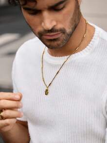 Manfinity NXTstreet 男士休闲罗纹圆领短袖 T 恤，适合日常穿着 - 白色 - 查看 7