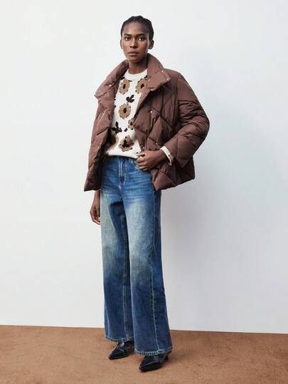 Maija Camiseta de punto con lentejuelas en color champán, blusas con flores para mujer, suéteres con estampado de vaca, suéter casual de flores para Navidad, Año Nuevo y Acción de Gracias, disfraz de fiesta de Halloween, suéter navideño para mujer, suéter de otoño e invierno para mujer