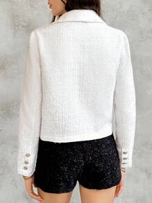 SHEIN Unity 适合日常穿着的优雅白色西装外套 - 白色 - 查看 2