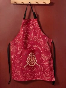 HARRY POTTER X SHEIN 1pc All-Over Print Adult Apron, Waterproof & Oil-Resistant Material, Comfortable & Soft, Essential For Kitchen & Baking, Suitable For Both Men And Women,Christmas