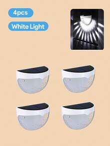 Teckwe 4pcs Solar Fence Lights, Deck Lights, Solar Wall Lights, Solar Hanging Outdoor Fence Lights, White LED Lights For Garden, Home, Patio, Yard, Garage, Camping, Halloween, Christmas Party Decor - Multicolor - View 11