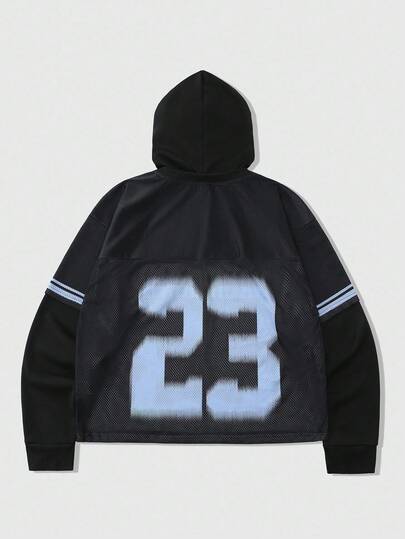 Street Life Men's Mesh Hooded Sweatshirt, Suitable For Everyday Wear, Autumn/Winter