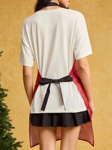 SHEIN X Care Bears 1 pieza Delantal para adultos con estampado de oso y arcoíris, material impermeable y resistente al aceite, cómodo y suave, esencial para la cocina y la repostería, adecuado tanto para hombres como para mujeres, ideas de regalo para Navidad - Burdeos - Ver 6