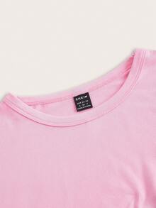 SHEIN EZwear 4件套休闲圆领短袖修身女式T恤，适合夏季 - 彩色 - 查看 5