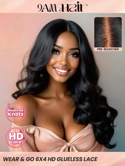 TrueHD Pre Bleached Glueless HD Lace Body Wave 6*4 180% 8-14 Bob Inch 16-30 Regular Inch Lace Closure Wigs Natural Black Wear & Go Glueless Frontal Wigs Weaves Human Hair Vacay Vibes Active Energy Travel Essential Holiday Outfits Bridesmaid Gifts Sport Vacation Travel Festival Outdoor Cosplay Campus Beach Perfect For The Weekend Ready Look Valentine's Day Human Hair Lace Wig Natural Glueless Wig For Romantic Date For Women