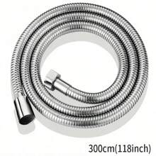 Stainless Steel Shower Hose, Anti-Burst, Applicable For Bathroom Rain Shower Heads, Reinforced Pipes, Silver, Universal G 1/2" Connection, DIY Installation Convenient, Bathroom Accessory Home Bathroom Decor Fall Decor Bathroom Accessories