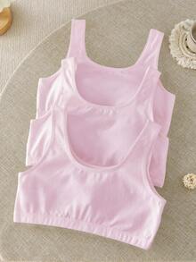 3件套女童纯白色休闲简约棉质软垫胸罩