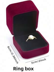 1pc (Give Her A Complete Set Of Romance) Retro Simple Rings, Necklaces, Bracelets, Jewelry, Gold, Jade, Jewelry, Jewelry Sets, High-Grade Flannel Storage Sets, Jewelry Display Props, Wedding Gift Essentials (Red, Gray Optional) Valentine's Day Back To School - 彩色 - 查看 18