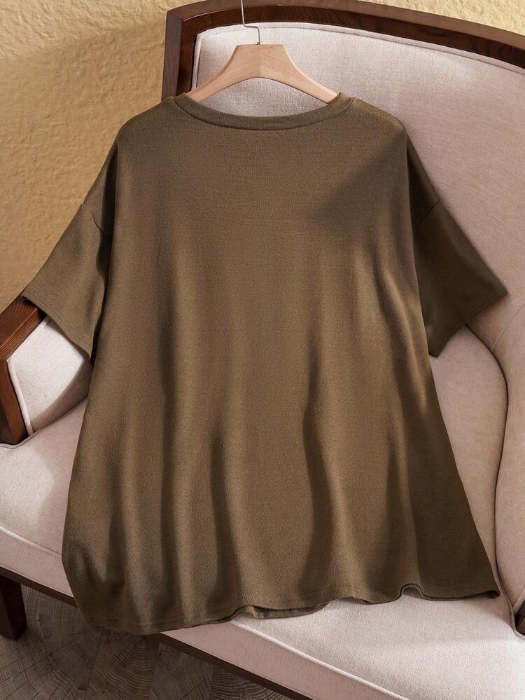 Plus Colorblock Drop Shoulder Tee, Summer