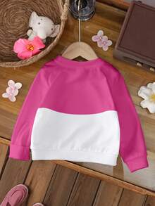 BABY SHARK X SHEIN Baby Girl Cartoon Graphic Casual Comfortable Long Sleeve Sweatshirt , Autumn/Winter Fall - White - View 2