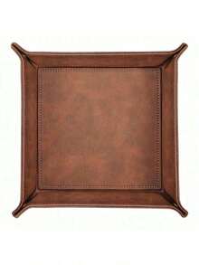 1pc Foldable Leather Desk Organizer Tray – PU Jewelry Box & Organiser For Keys, Remote, Rings, Earrings | Stylish Storage Box For Small Items, Accessories, And Home Decor Back To School - 彩色 - 查看 5