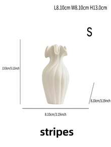 1 Bình gốm đẹp cao 20 cm, kích thước nhỏ, thích hợp để trên bàn làm việc, thích hợp để cắm hoa khô và hoa tươi, thiết kế bề mặt mờ nhám, thời trang và mới lạ, phong cách hiện đại, thích hợp cho người trẻ, trung niên và thanh niên - Màu be - Xem 4