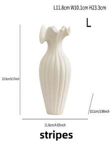 1 Bình gốm đẹp cao 20 cm, kích thước nhỏ, thích hợp để trên bàn làm việc, thích hợp để cắm hoa khô và hoa tươi, thiết kế bề mặt mờ nhám, thời trang và mới lạ, phong cách hiện đại, thích hợp cho người trẻ, trung niên và thanh niên - Màu be - Xem 6