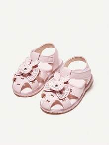 Cozy Pixies 1對女童時尚多用途粉色涼鞋,可愛兔子裝飾,夏季必備 - 粉色 - 查看 4