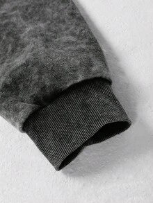 PAVTROS 男士街头时尚蜘蛛网印花哥特式垃圾摇滚万圣节连帽衫，秋季 - 黑色 - 查看 7