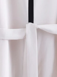 Franclia 1 Áo cánh dài tay thắt eo tối giản thanh lịch dành cho nữ - Màu be - Xem 5