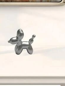 1 Stück Silber Ballon Hund Statue Metallskulptur, moderne Kunst Heim Dekoration Statue für Kaffeetisch Küche, Ornament Raumaccessoire