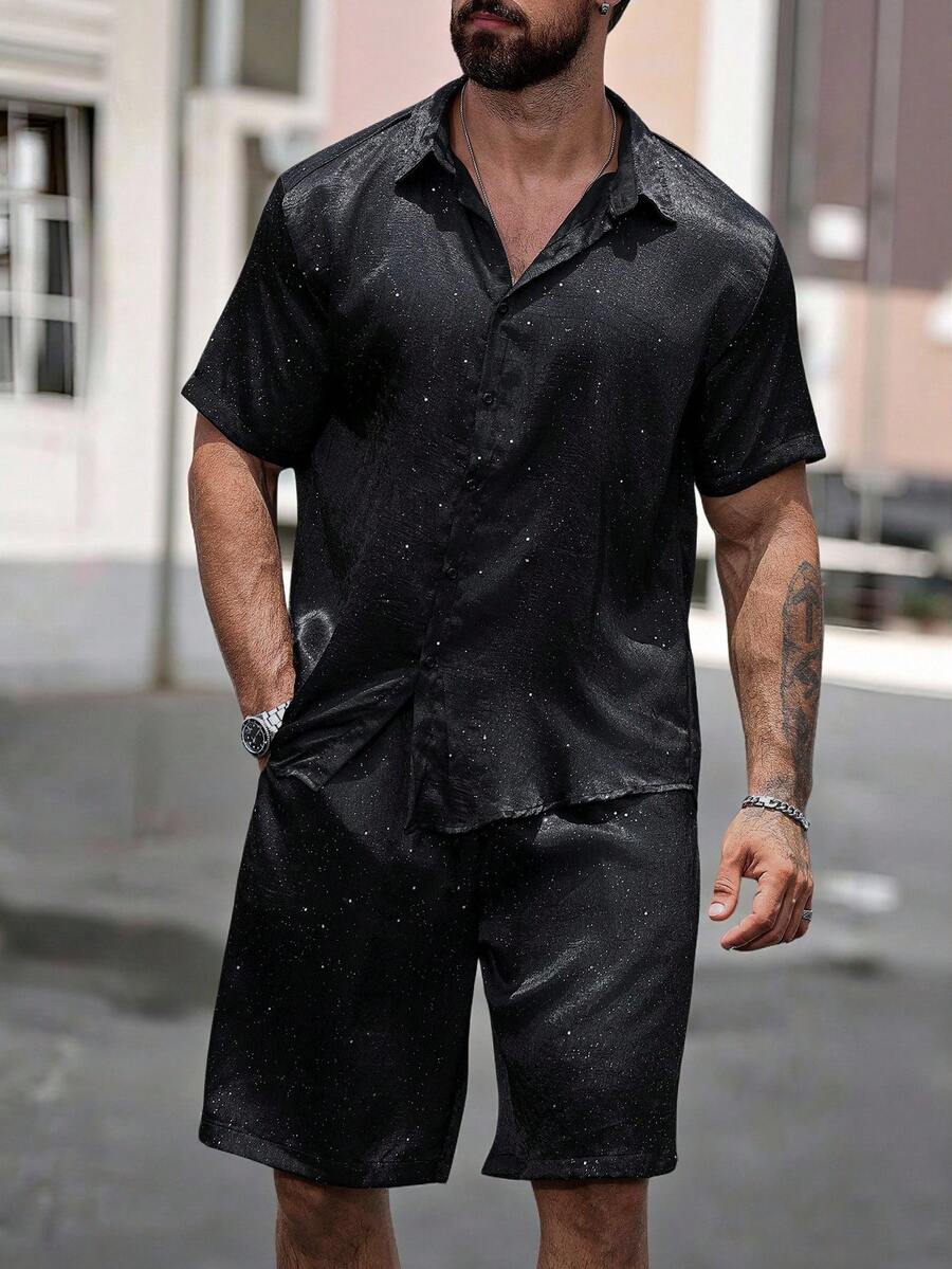 Manfinity Homme Men Shirt Co-Ords  Halloween Party - Black - View 1