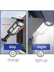 1个超亮6500K户外太阳能壁灯，带遥控器、运动传感器和43颗LED灯，适用于庭院照明，IP65防水