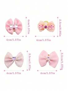 20pcs Random Style Pink Pet Rubber Band Hair Accessories, Bow Pet Princess Style Headgear, Suitable For Taking Care Of Pet Hair That Is Too Long, Pet Decorative Headgear, The Best Birthday Gift For Pets, Pet Products, Pet Accessories, Pet Hair Accessories