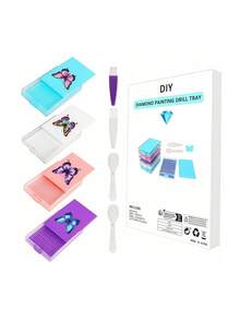 1 Set Diamond Art Trays With Shelf Kits For Adults, New Drawer Tray With Multi-Size Diamond Plate To Keep Diamonds Neatly Aligned Diamond Painting Accessories And Tools - Multicolor - View 8